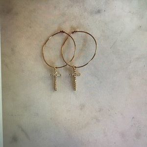 Handmade cross earrings